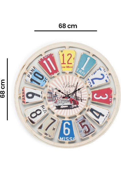 Duvar Saati - Renkli - 68 cm fiyatları