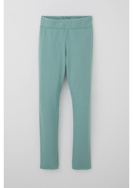 Kız Çocuk Tayt Basic 9-14 Yaş, Mint Yeşili