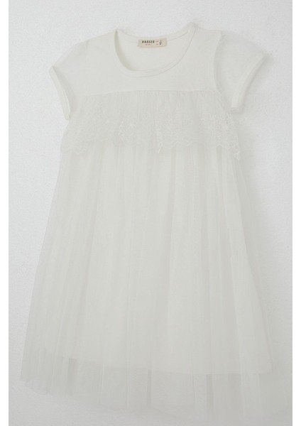 Kız Çocuk Elbise Nakışlı Tüllü 2-6 Yaş, Beyaz modelleri