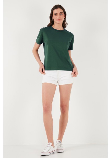 Pamuklu Oversize Fit Bisiklet Yaka T Shirt Bayan T Shirt 5866097 fırsatları