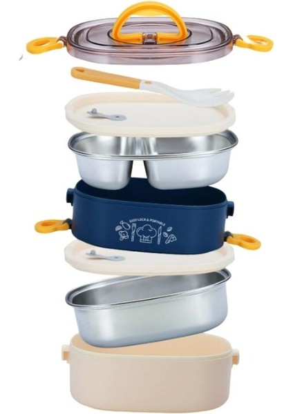 - Portable Lunch Box Iki Katlı Paslanmaz Çelik Taşınabilir Yeni Nesil Sefer Tası– 1900 Ml.