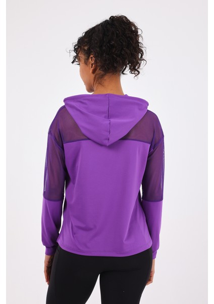 Katie Kadın Kapüşonlu Spor Sweatshirt Mor