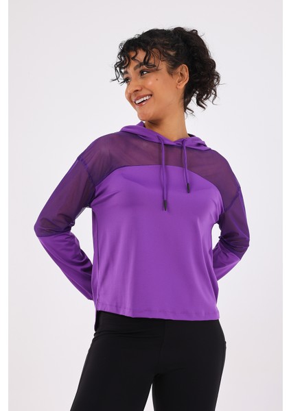 Katie Kadın Kapüşonlu Spor Sweatshirt Mor
