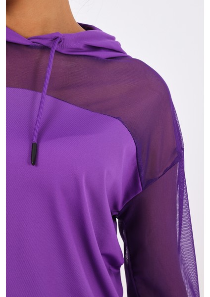 Katie Kadın Kapüşonlu Spor Sweatshirt Mor
