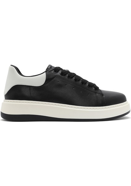 Erkek Beyaz Bağcıklı Deri Sneaker 25SFD691818