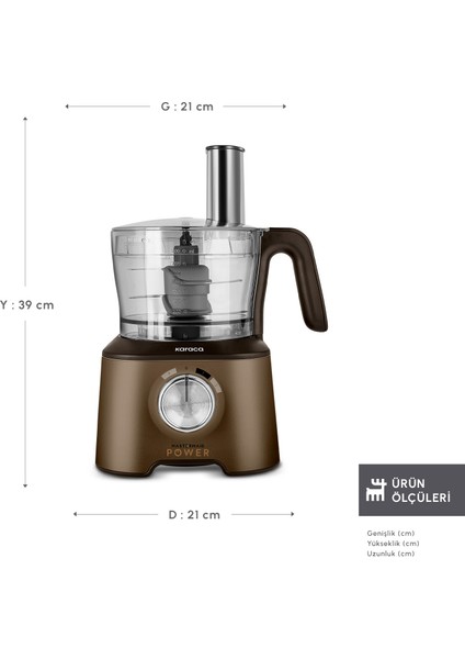 Mastermaid Power Multifunctional 10 In 1 Walnut Brown Mutfak Robotu 2000W