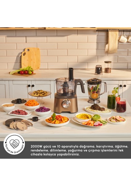 Mastermaid Power Multifunctional 10 In 1 Walnut Brown Mutfak Robotu 2000W