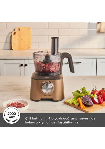 Mastermaid Power Multifunctional 10 In 1 Walnut Brown Mutfak Robotu 2000W