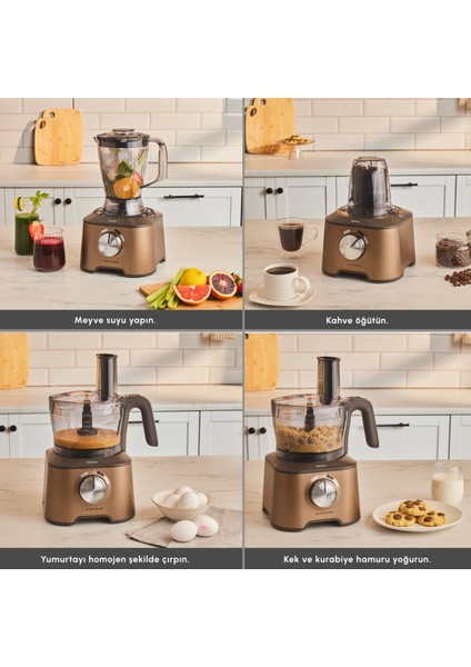 Mastermaid Power Multifunctional 10 In 1 Walnut Brown Mutfak Robotu 2000W