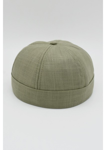 Haki Keten Yazlık Cap Docker Şapka