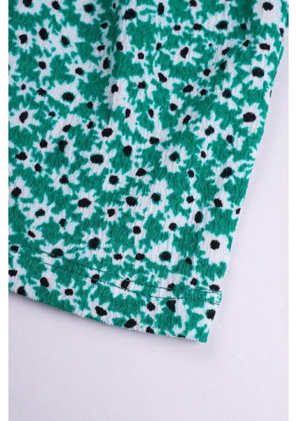 Kız Çocuk Benetton Renkli Puantiye Desenli Kolları Fırfırlı Elbise modelleri