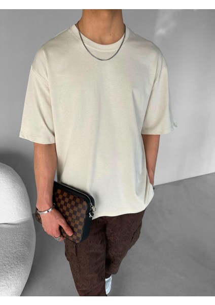 Oversize Basic T-Shirt Bej