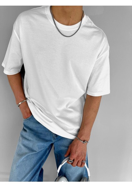 Oversize Basic T-Shirt Beyaz