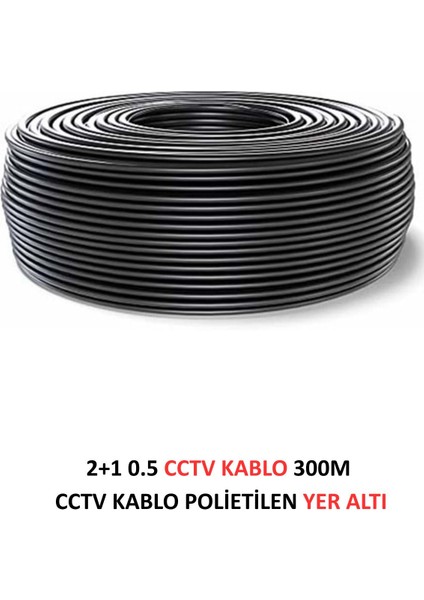 2+1 0.5mm Polietilen Yer Altı Cctv Kablo Güvenlik Kamera Kablosu 300M fiyatları