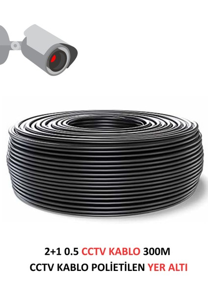 2+1 0.5mm Polietilen Yer Altı Cctv Kablo Güvenlik Kamera Kablosu 300M modelleri