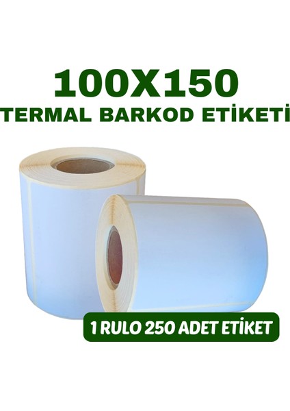 100X150 Termal Barkod Etiketi 250 Sarım 9 Adet Rulo