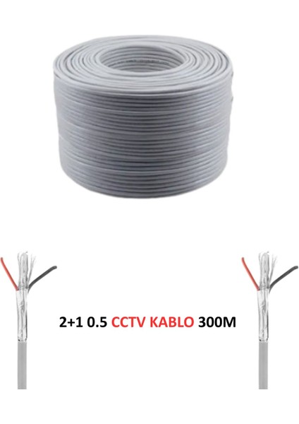 Cctv Kablo Güvenlik Kamera Kablosu 2+1 0.50MM 300M Metre fiyatları