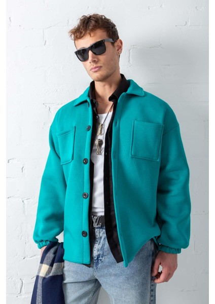 Erkek Oversize Basic Rahat Ceket Su Yeşili fiyatları