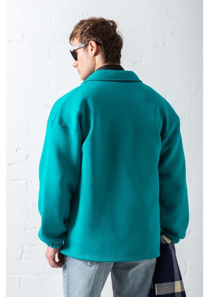 Erkek Oversize Basic Rahat Ceket Su Yeşili indirimleri