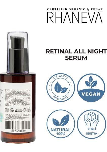 Retinal All Night Gece Yüz Serumu, Organik ve Vegan, 50 ml