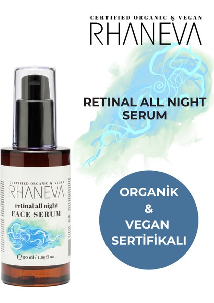 Retinal All Night Gece Yüz Serumu, Organik ve Vegan, 50 ml