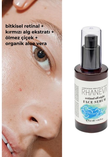 Retinal All Night Gece Yüz Serumu, Organik ve Vegan, 50 ml