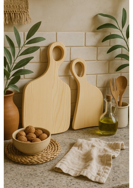 Ahşap Analıkızlı 2'Li Kesme Ve Sunum Tahtası Seti
