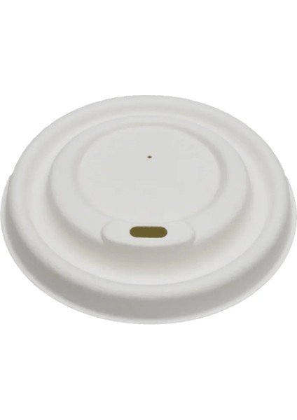 Şeker Kamışından Ekolojik Bardak Kapağı 80mm (8oz Bardak için) - 50 Adet