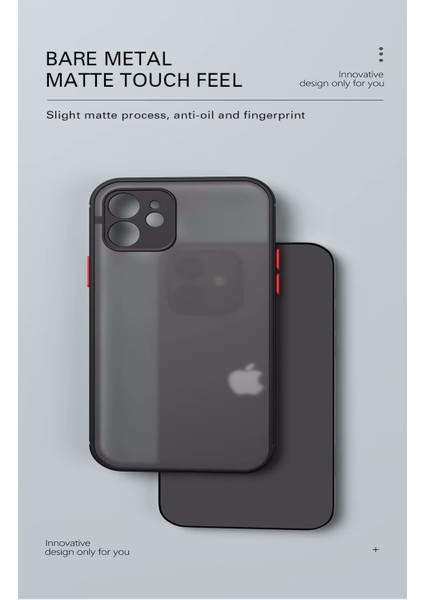 Apple iPhone 12 Kılıf Mat Parmak Izi Yapmaz Kamera Korumalı Renkli Tuşlu Buzlu Silikon Kapak Logo Gösterir modelleri