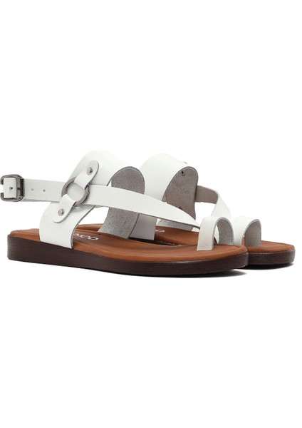 Kadın Taba Parmak Arası Deri Bodrum Sandalet 25SFD331218 modelleri