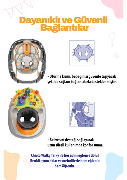 Yükseklik Ayarlanabilir Melodili Walky Talky Yürüteç
