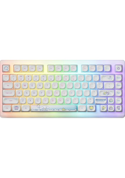 x Cinnamoroll Acr TOP75B Özel Seri V3 Piano Pro Switch Rgb Kablosuz Hotswap Mekanik Gaming Klavye
