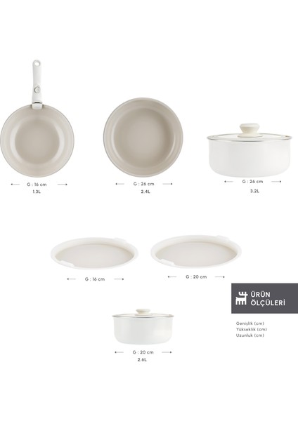 Swiss Crystal Almond Cream Easy Clip 9 Parça Indüksiyon Tabanlı Tencere / Tava Seti fiyatları