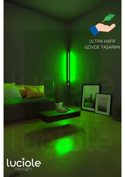 Led Abajur Aplik Gece Lambası Rgb Lambader 256 Renkli Bluetooth Işık ios/android