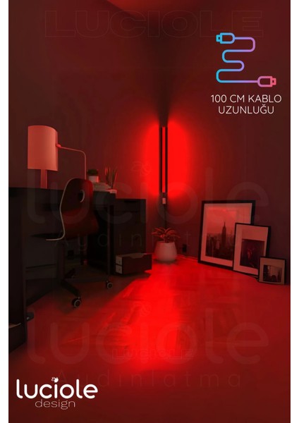 Led Abajur Aplik Gece Lambası Rgb Lambader 256 Renkli Bluetooth Işık ios/android