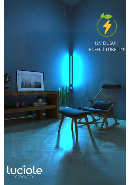 Led Abajur Aplik Gece Lambası Rgb Lambader 256 Renkli Bluetooth Işık ios/android