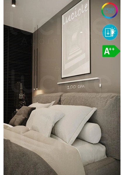 Led Abajur Aplik Gece Lambası Rgb Lambader 256 Renkli Bluetooth Işık ios/android