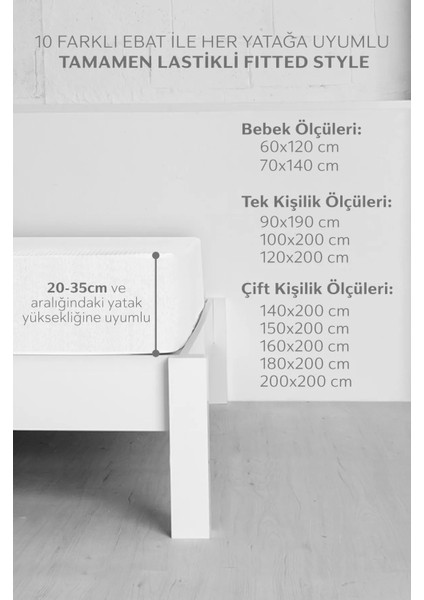 Micro Classic Sıvı Su Geçirmez Fitted Full Kenar Tek Çift Kişilik Bebek Çocuk Yatak Koruyucu Alezi 150x200 cm