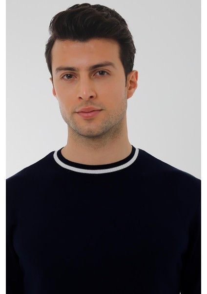 Lacivert Bisiklet Yaka Triko Kazak modelleri