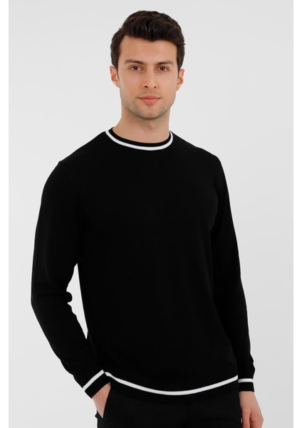 Siyah Bisiklet Yaka Triko Kazak fiyatları