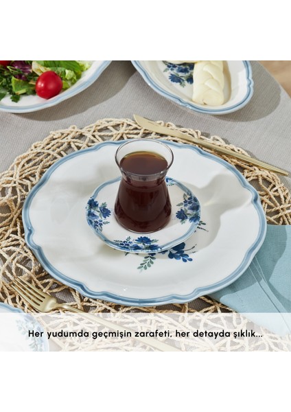 Nostalji 32 Parça 6 Kişilik Stoneware Kahvaltı Servis Seti