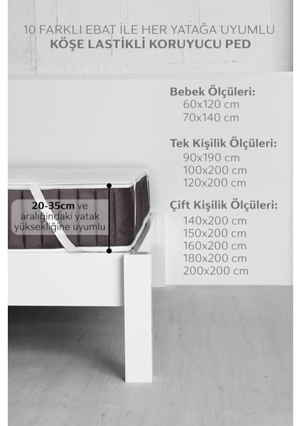 Micro Classic Sıvı Su Geçirmez Köşe Lastikli Ped Tek Çift Kişilik Bebek Çocuk Yatak Koruyucu Alezi 70x140 cm