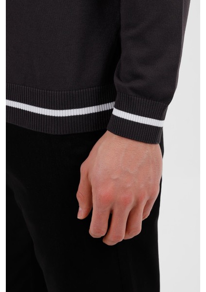 Antrasit Bisiklet Yaka Triko Kazak fırsatları