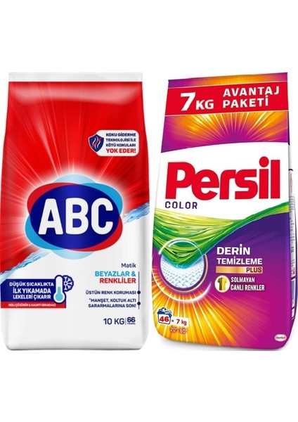 Matik Toz Çamaşır Deterjanı 10 kg Klasik Beyazlar & Renkliler (66 Yıkama) + 7 kg Color/renkli