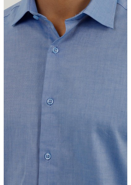 Mavi Slim Fit Uzun Kol Oxford Klasik Gömlek modelleri