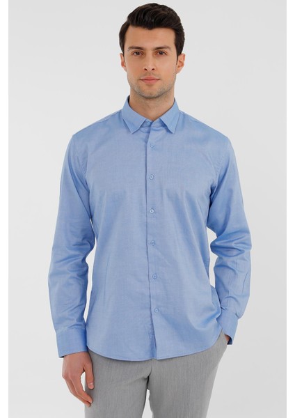 Mavi Comfort Fit Uzun Kol Gömlek