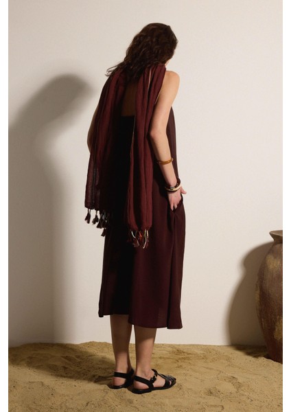 Askılı Kupro Midi Elbise modelleri