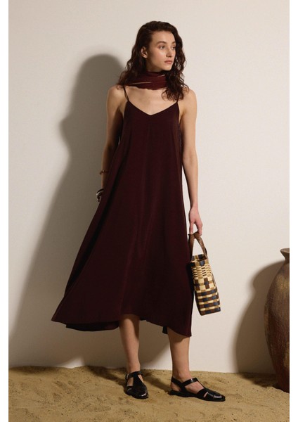 Askılı Kupro Midi Elbise fırsatları