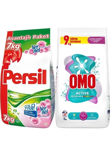 Matik Toz Çamaşır Deterjanı 7kg Gülün Büyüsü (46 Yıkama) + 9kg Beyaz ve Renkliler