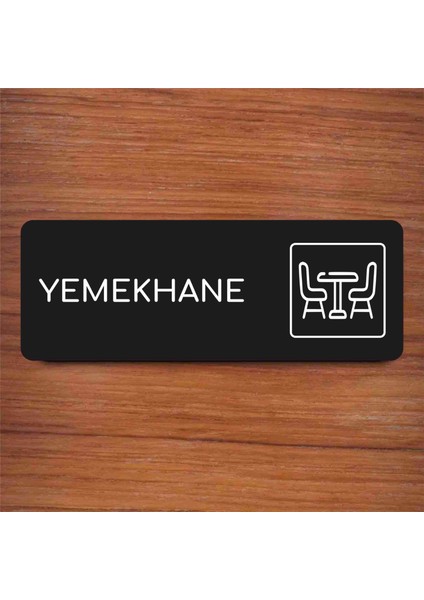 Yemekhane - Ofis Departman Kapı Isimliği, Yönlendirme Levhası 24X9 cm Siyah Renk fırsatları